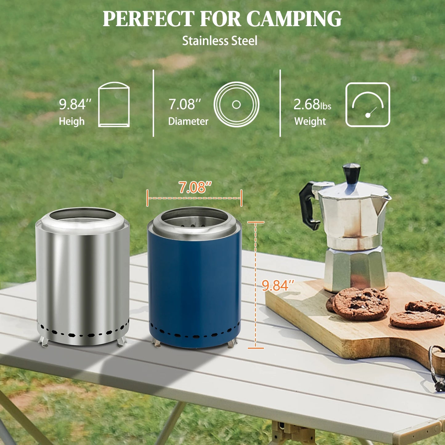 Smokeless Fire Pit Portable Compact Design for Outdoor Use with Lightweight Construction