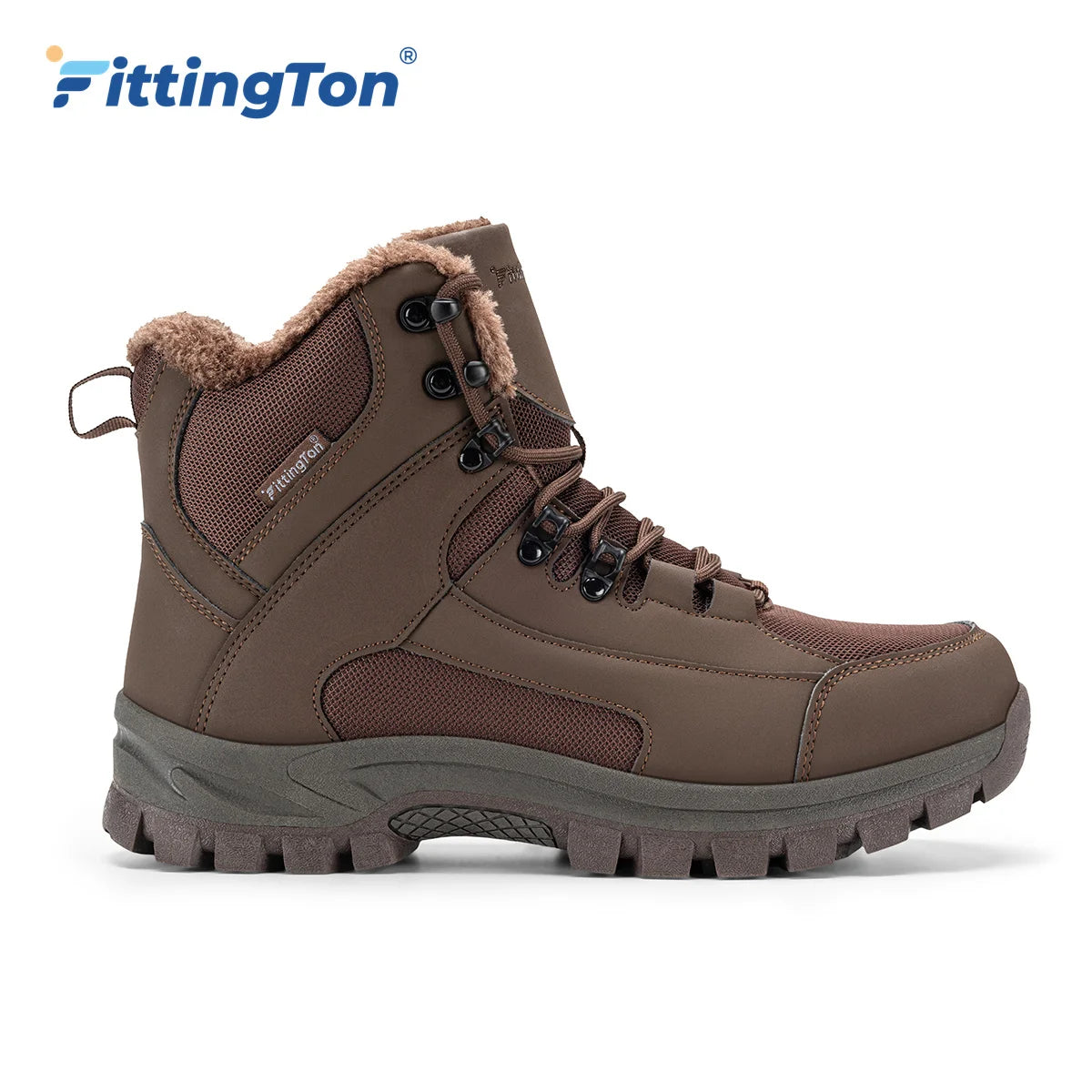 Mens Wide Fit Winter Boots Fur Lined Slip Resistant