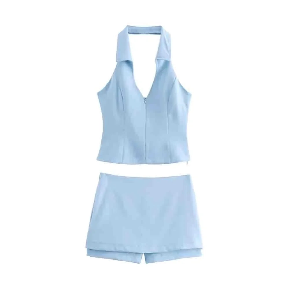 Elite Outdoor Store Open Back Top Skirt Pants Set Women