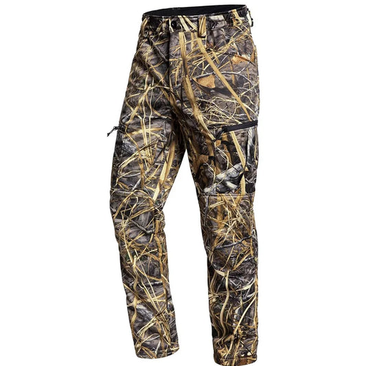 VOTAGOOCN Quiet Hunting Softshell Fleece Pants Camouflage