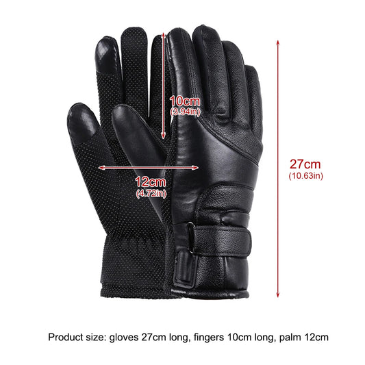 APWIKOGERH USB Heated Gloves Leather Hand Warmers Pro