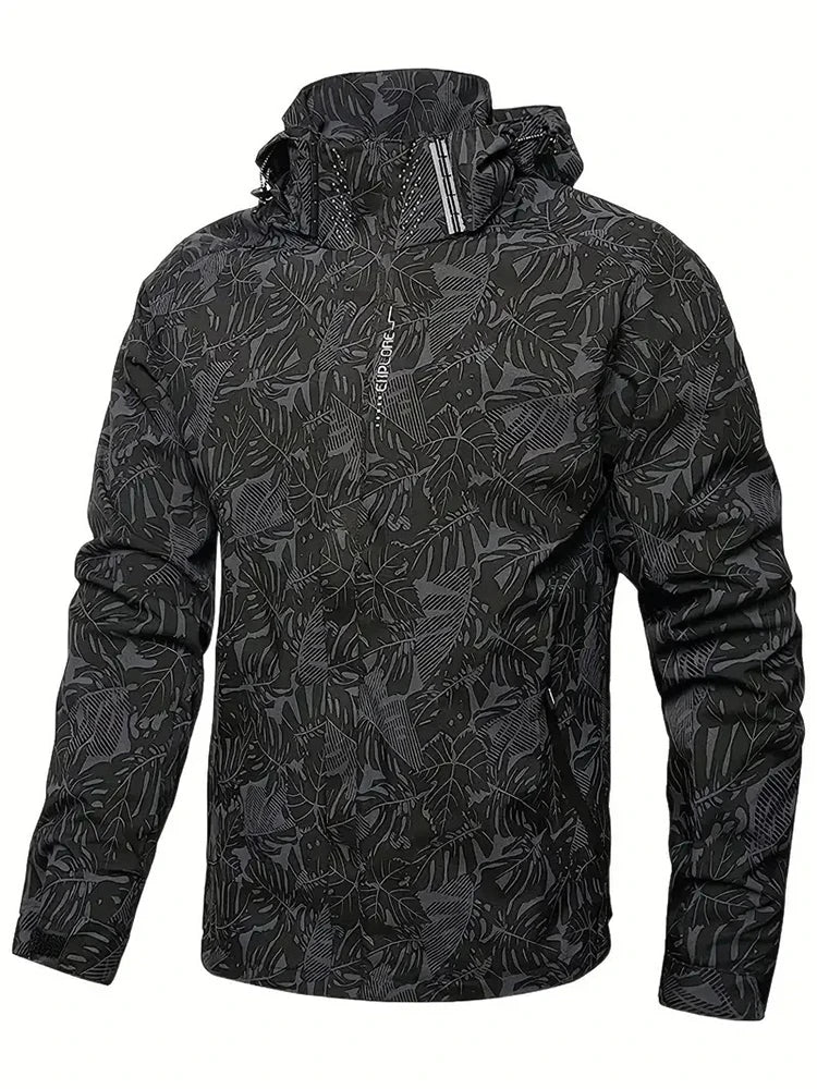 Casual Waterproof Windbreaker Jacket Full Zip Hooded Shell