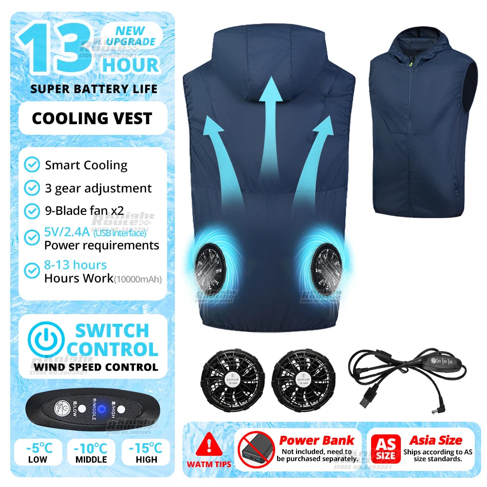Wearable Cooling Vest With Fan For High Temperature Work