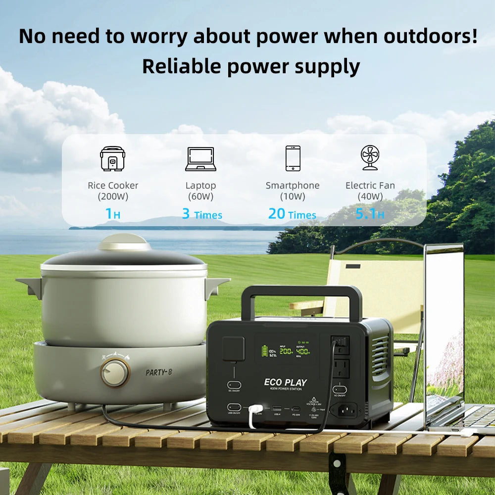 Eco Play Portable Power Station EP400 LiFeP04 256Wh