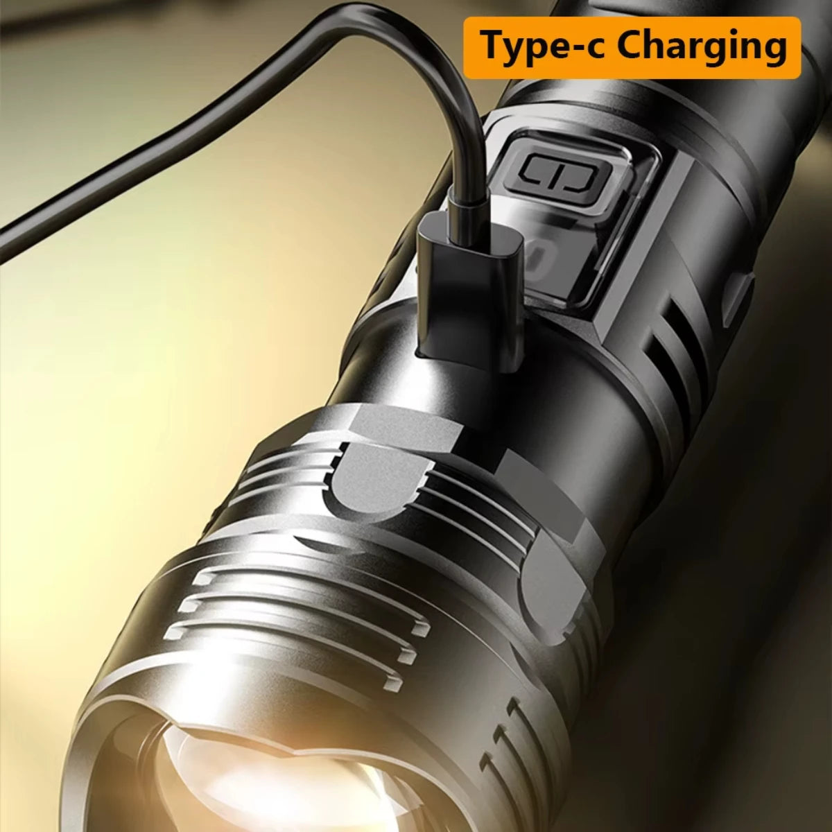 Skywolfeye USB Rechargeable High Power LED Flashlight for Camping