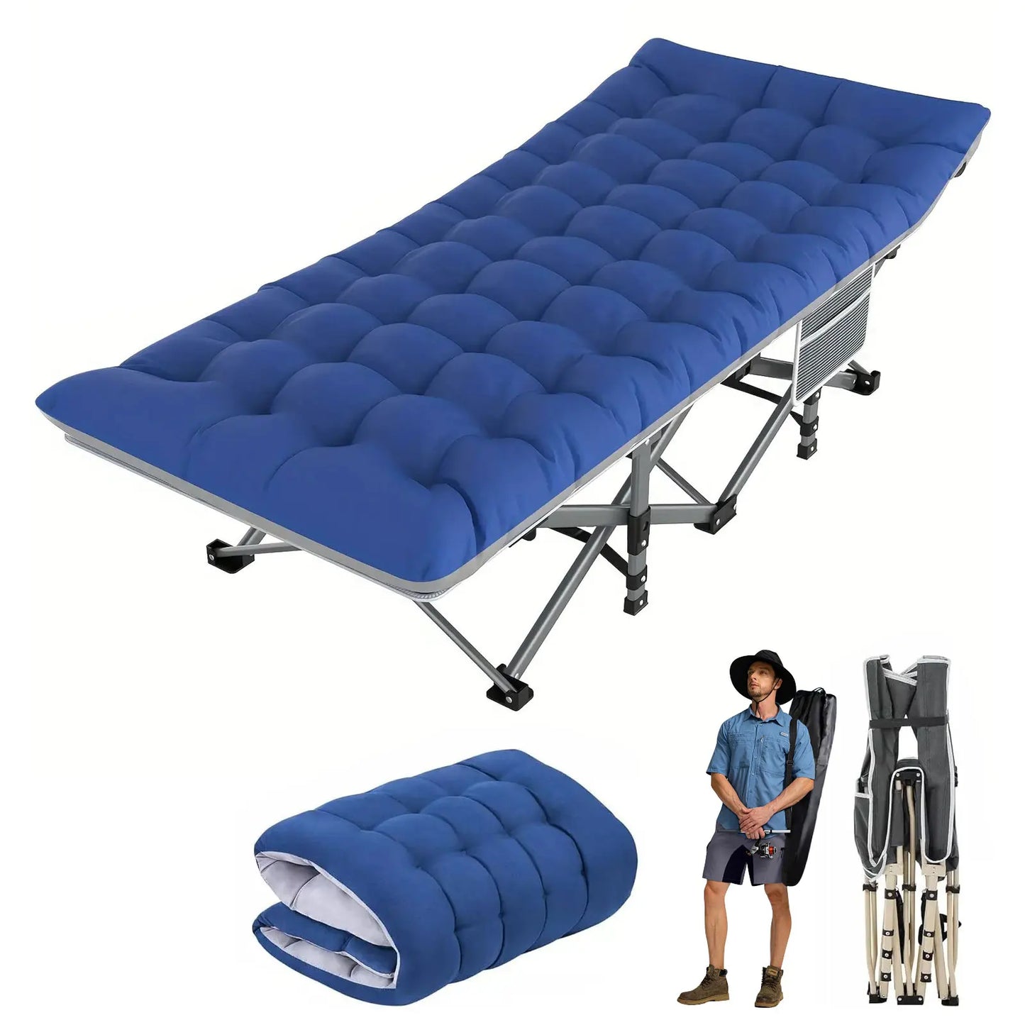 Folding Camping Cot Portable Heavy Duty Bed For Adults