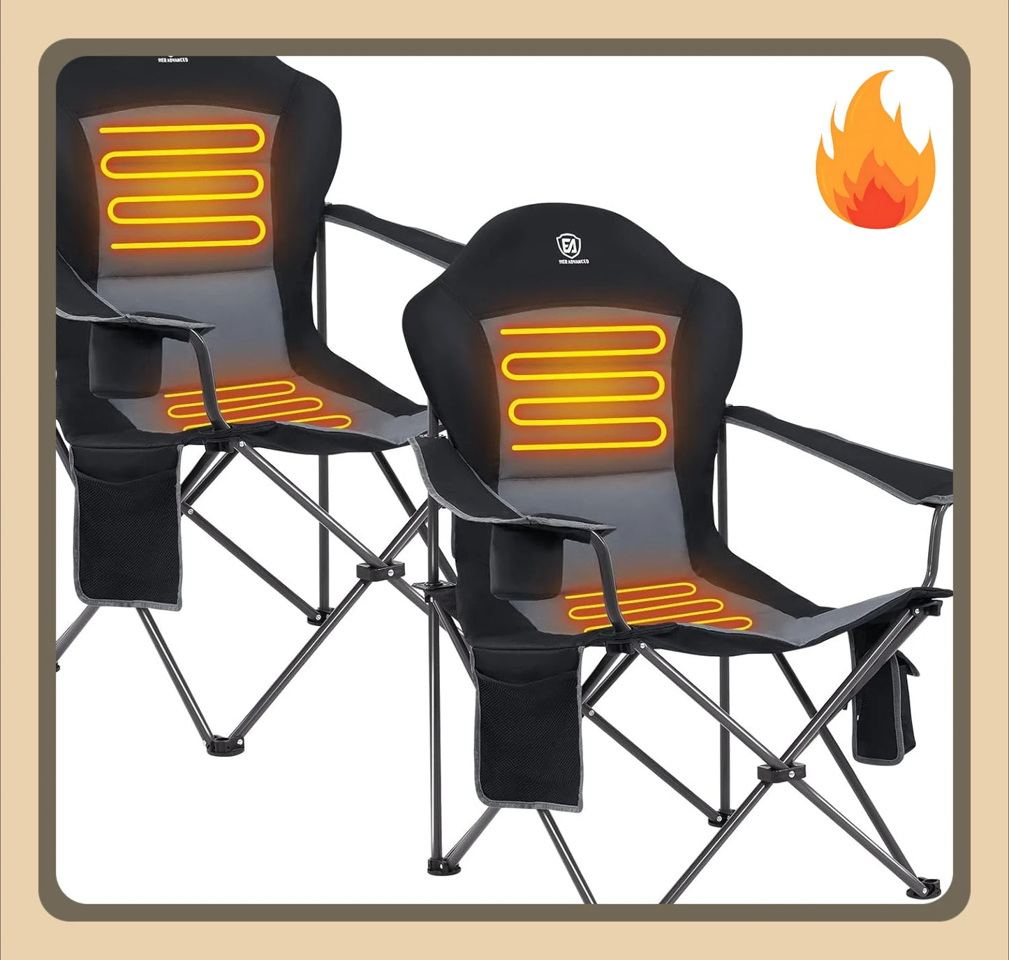 XMSJ Heated Camping Chair With 3 Heat Levels Portable
