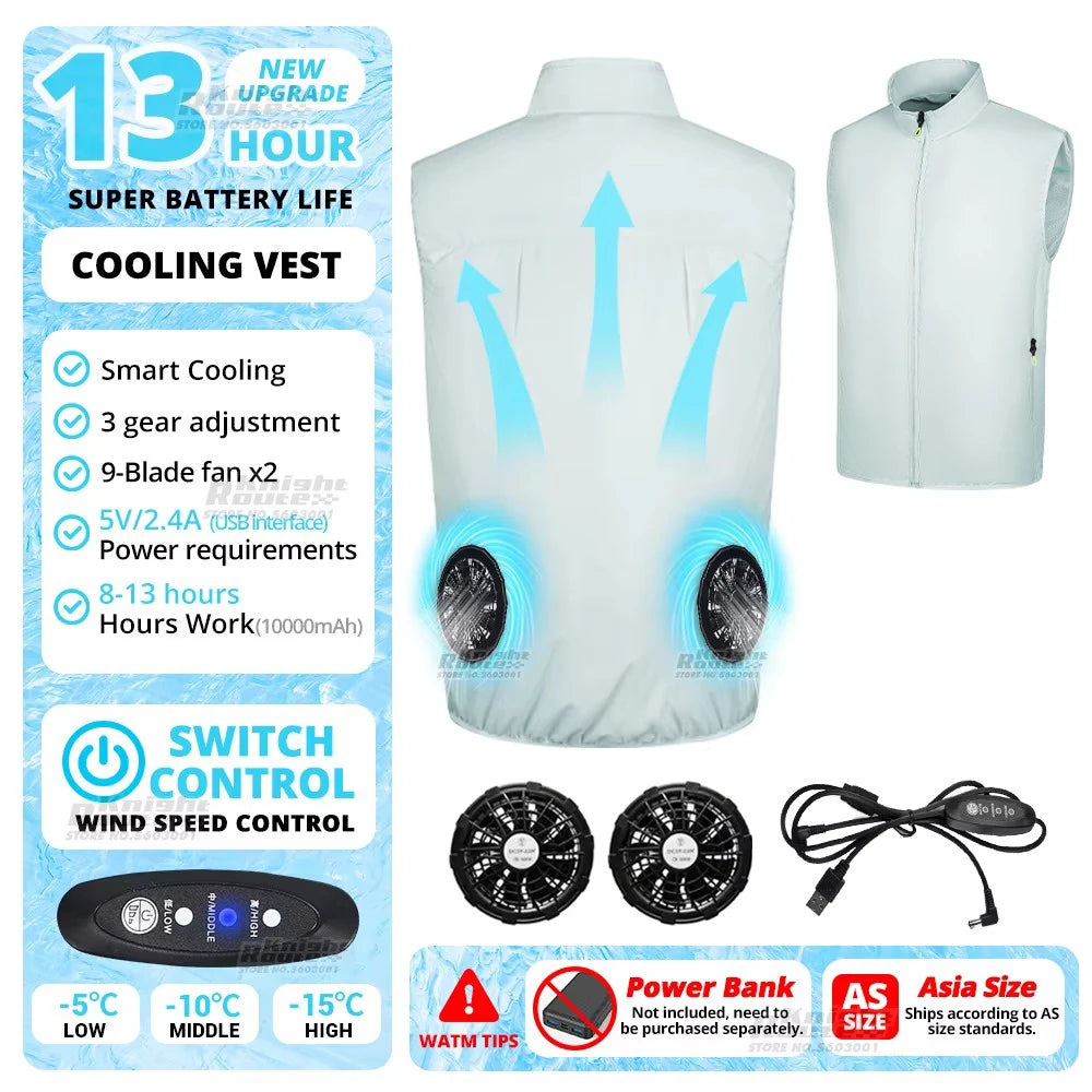 Wearable Cooling Vest With Fan For High Temperature Work