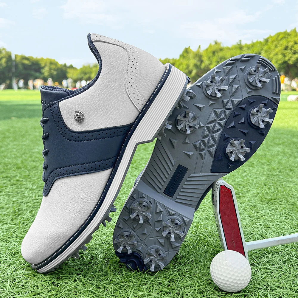 Lenox Mens Golf Shoes Spiked Lace Up Walking Footwear