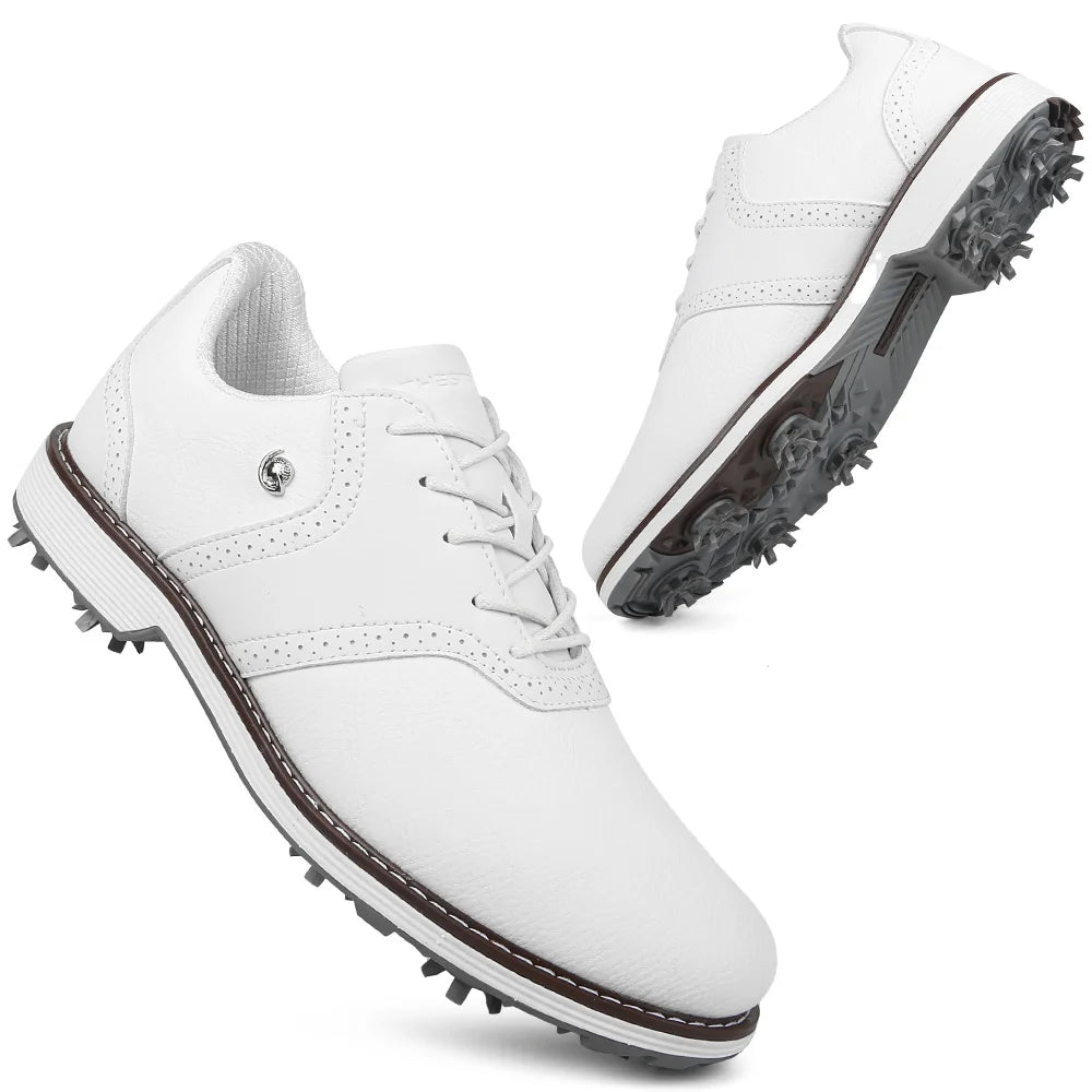 Lenox Mens Golf Shoes Spiked Lace Up Walking Footwear