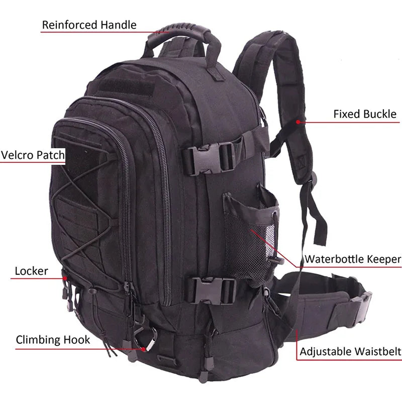 LQARMY Military Tactical Backpack MOLLE Rucksack Outdoor Travel