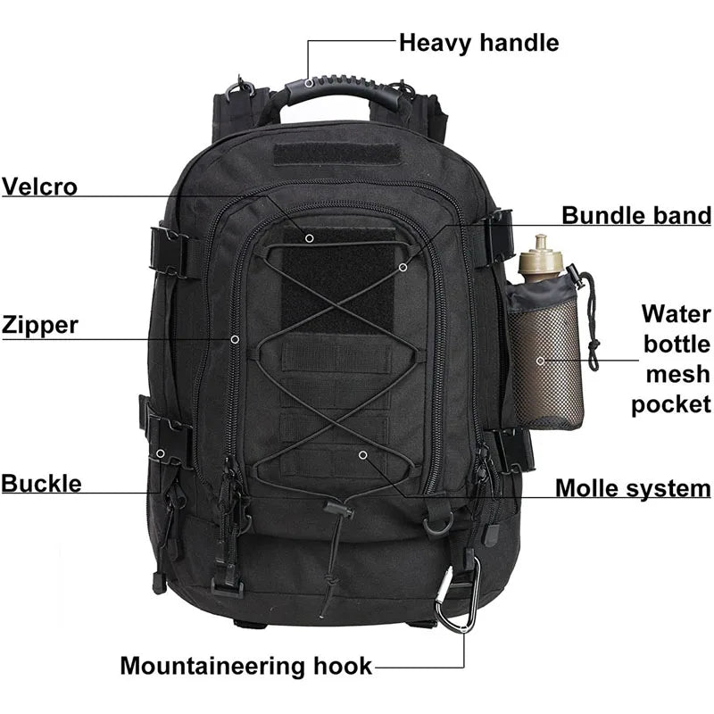 LQARMY Military Tactical Backpack MOLLE Rucksack Outdoor Travel