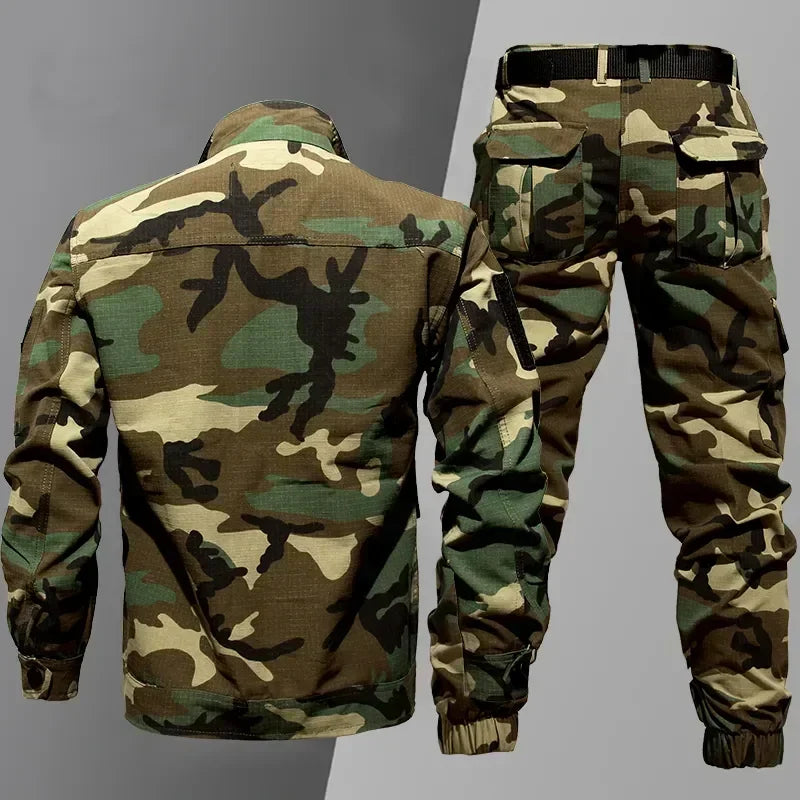 War Games Camouflage Suit Men Tactical Uniform Set 2Pcs Jacket Overalls