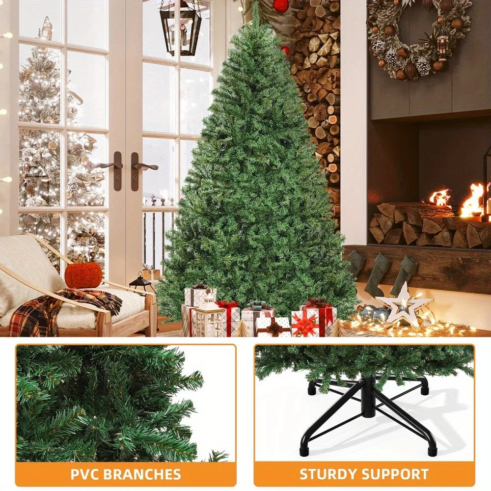 Evergreen Artificial Christmas Tree With Dense Tips And Hinges