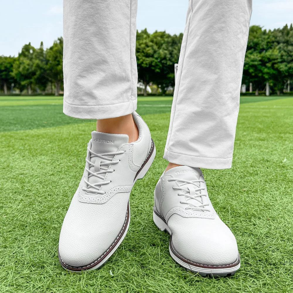 Lenox Mens Golf Shoes Spiked Lace Up Walking Footwear