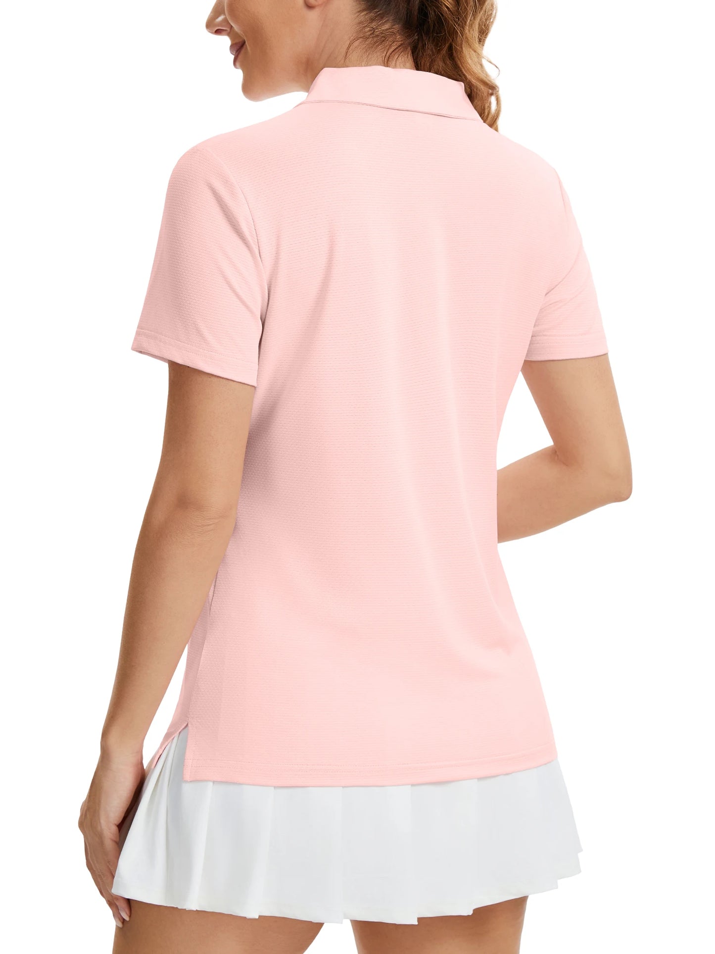 Womens UPF 50+ Polo Shirt Collared Short Sleeve Golf Top Quick Dry