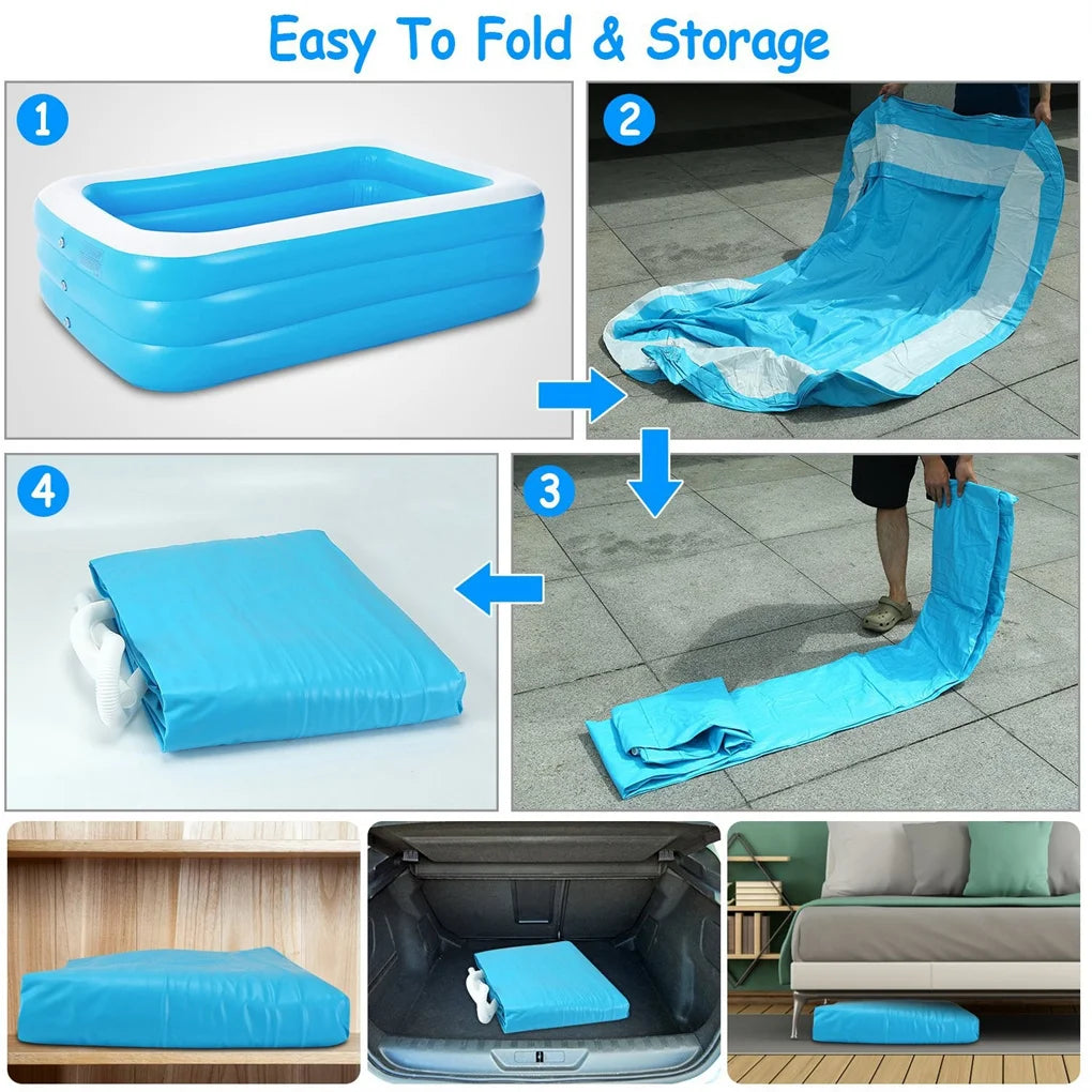 Inflatable Lounge Pool for Outdoor Garden and Backyard