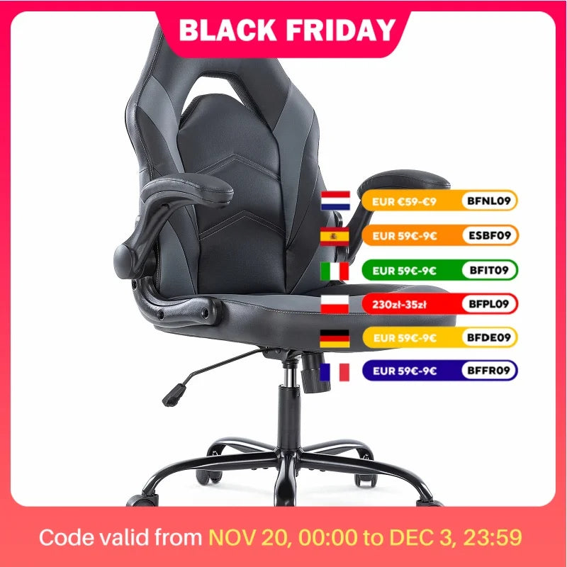 JHK Ergonomic Office Chair PU Leather Racing Chair With Armrests