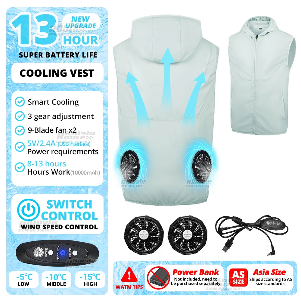 Wearable Cooling Vest With Fan For High Temperature Work