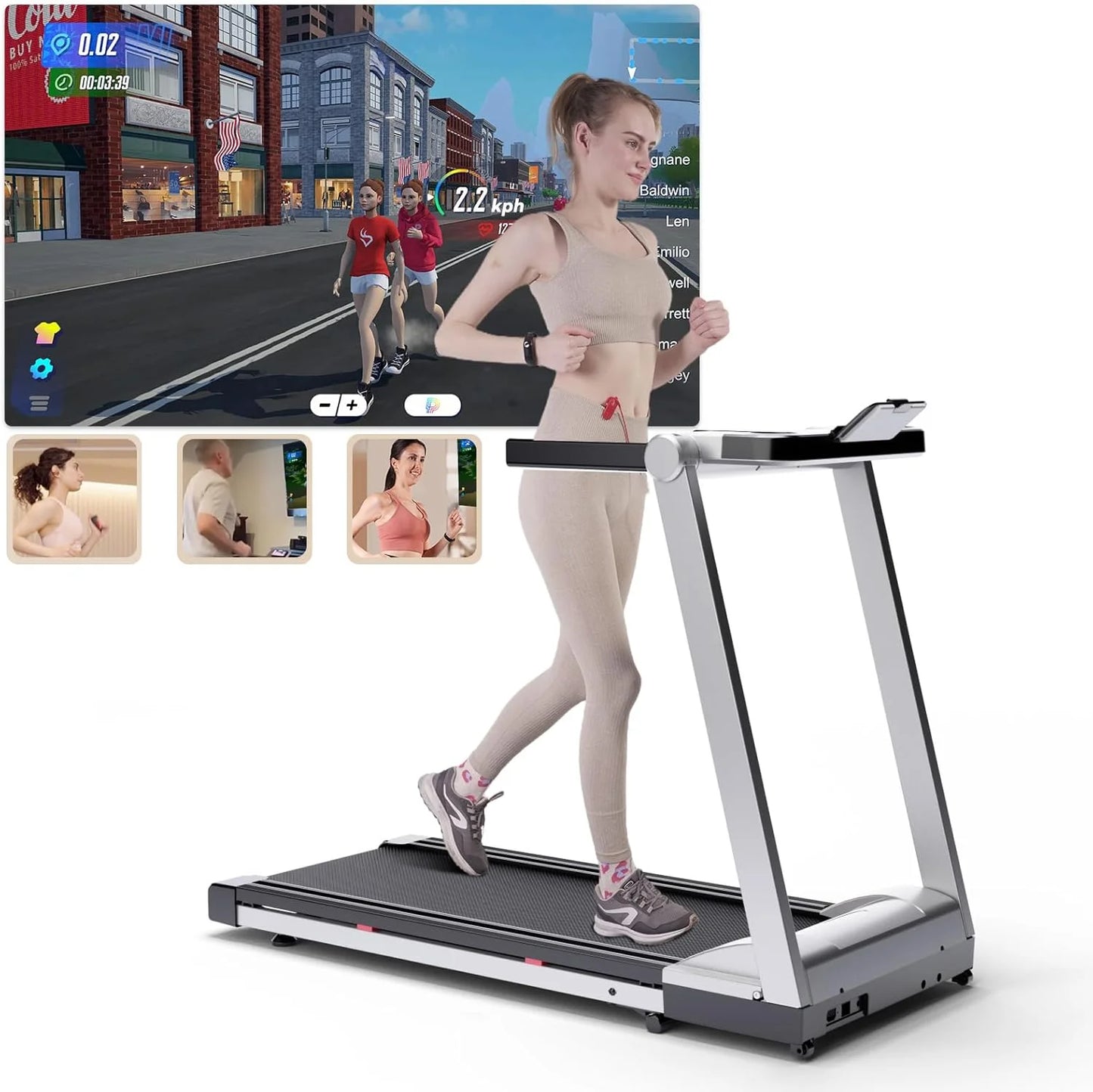 3.5HP Foldable Treadmill With 6 Percent Incline Bluetooth APP