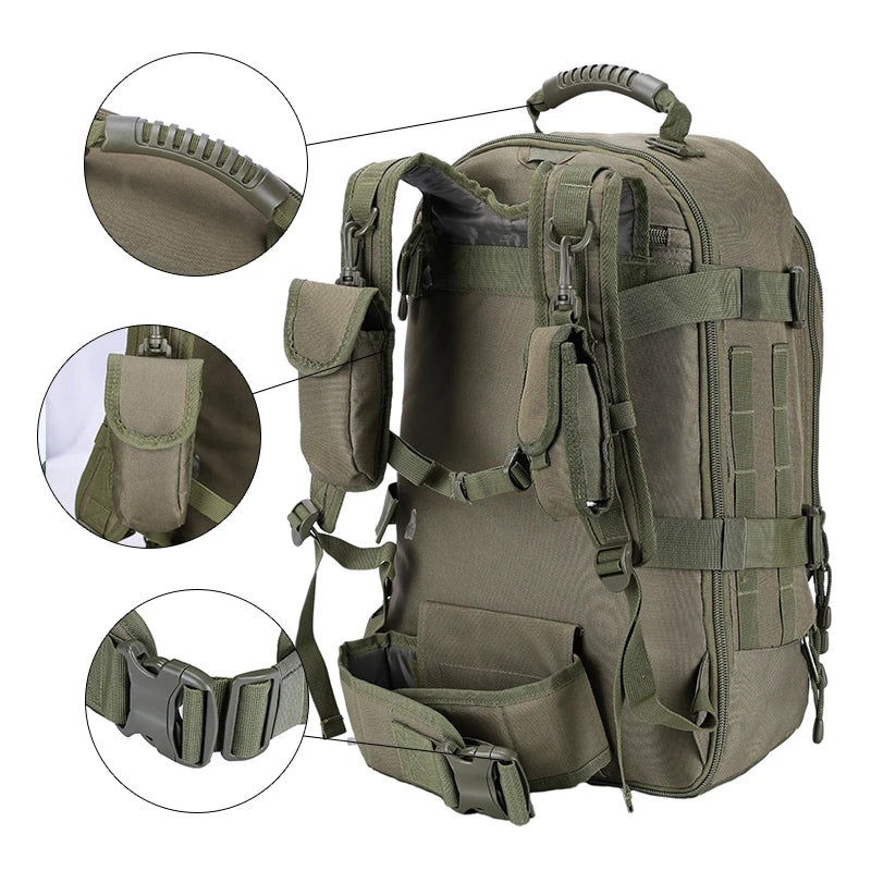 LQARMY Tactical Backpack Molle Assault Pack For Hiking And Camping