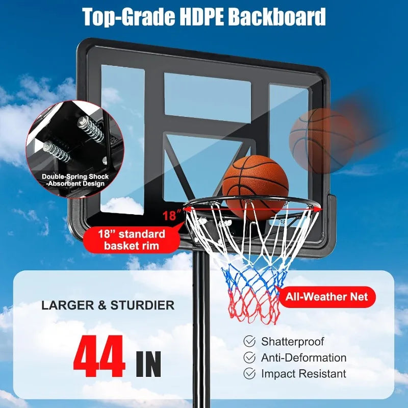 Elite Outdoor GYMAX Portable Basketball Hoop Backboard