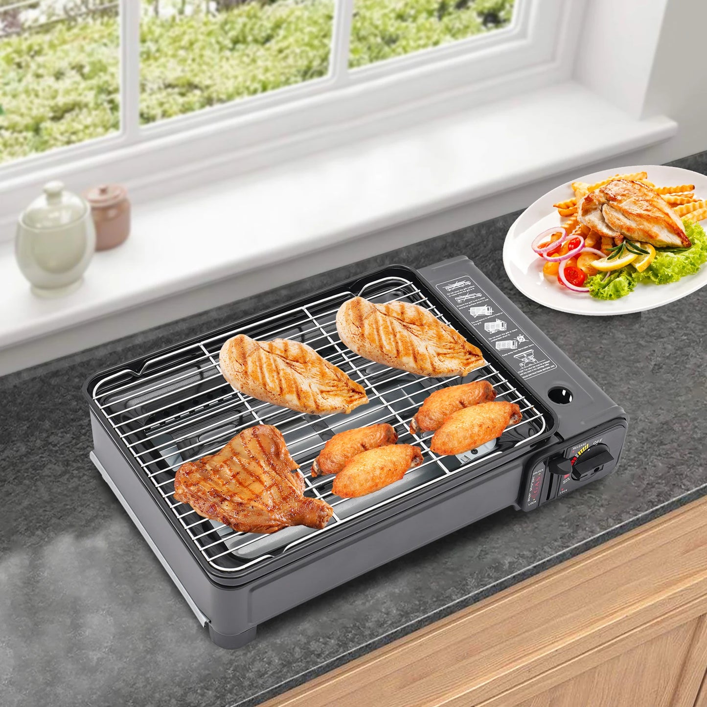 Portable Butane Camp Stove Grill With Net Carry Case