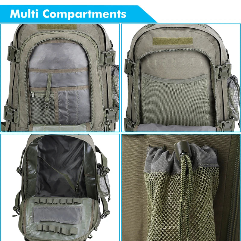 LQARMY Tactical Backpack Molle Assault Pack For Hiking And Camping