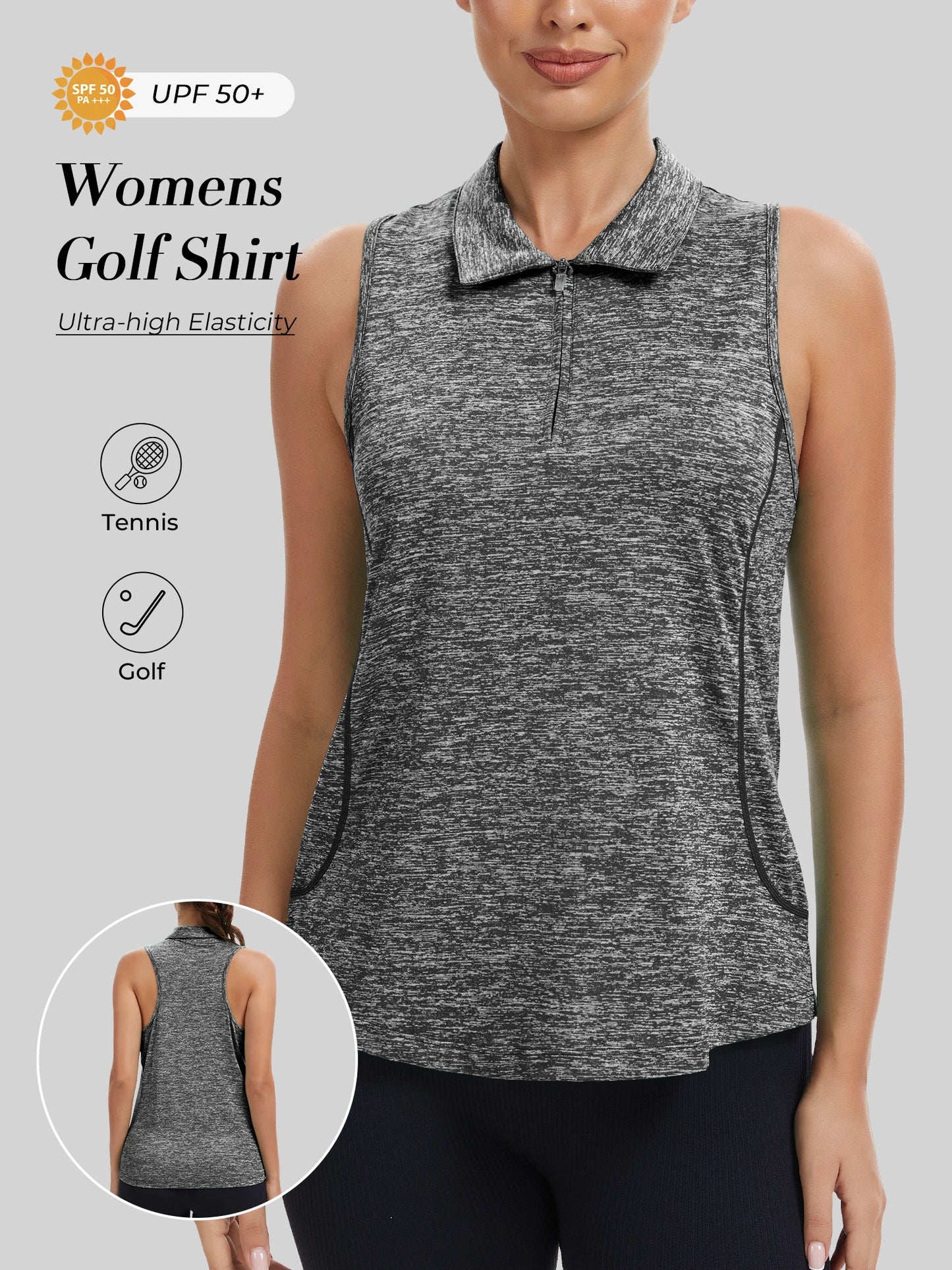 Elite Outdoor Store Sleeveless Golf Shirt Women Moisture Wicking