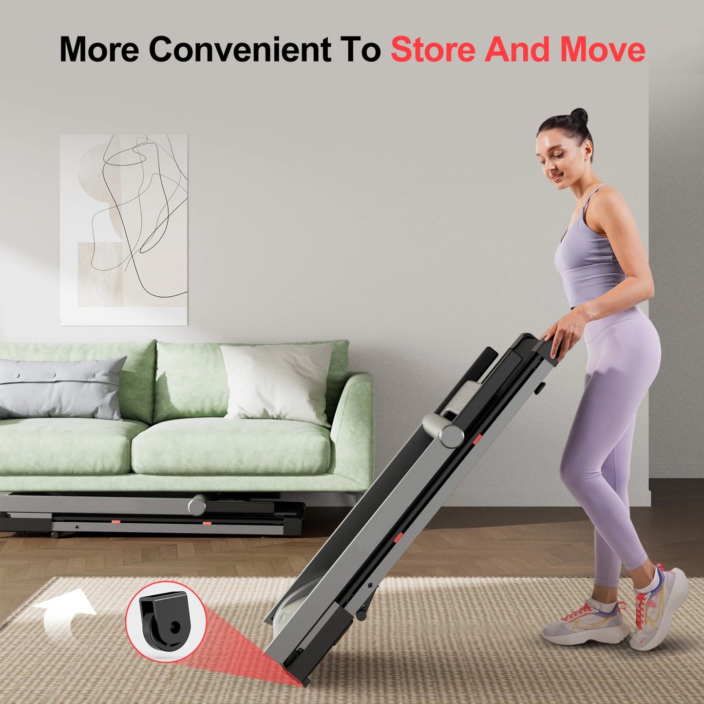 3.5HP Foldable Incline Treadmill Walking Pad 350LBS Capacity Touch Screen App