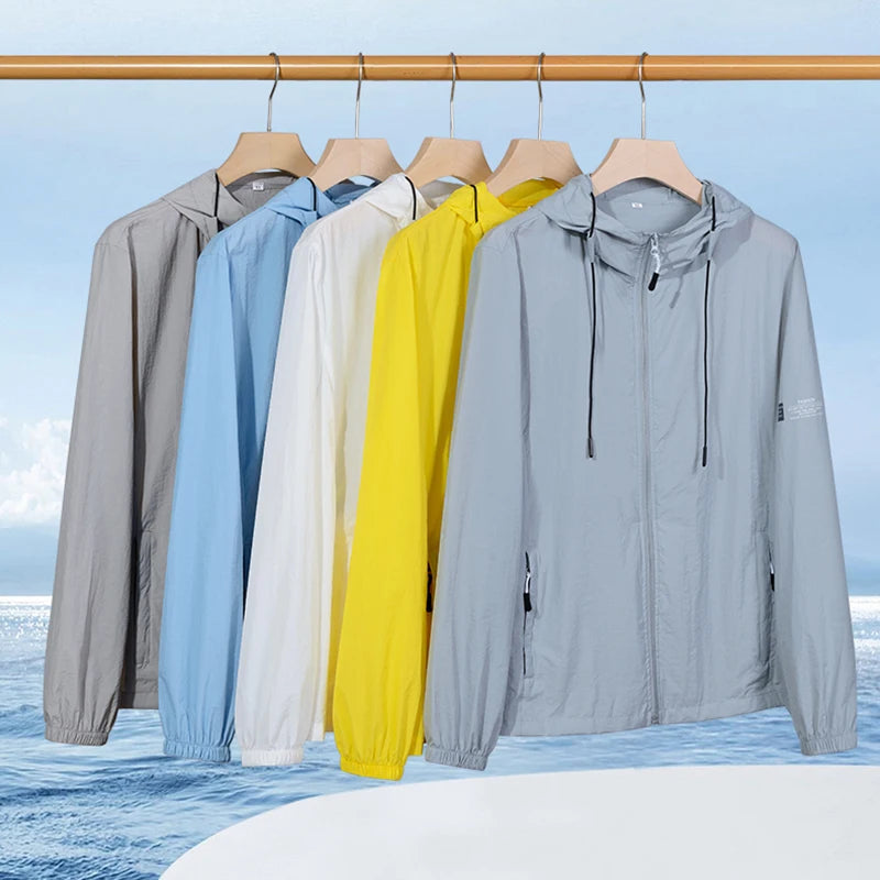 Unisex Summer Hooded Windbreaker Jacket Sun Protection Quick Dry Fishing Hunting