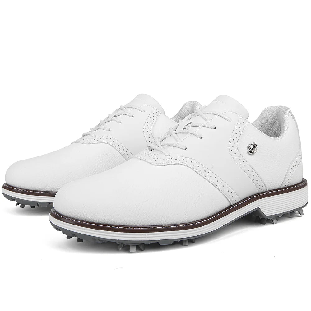 Lenox Mens Golf Shoes Spiked Lace Up Walking Footwear