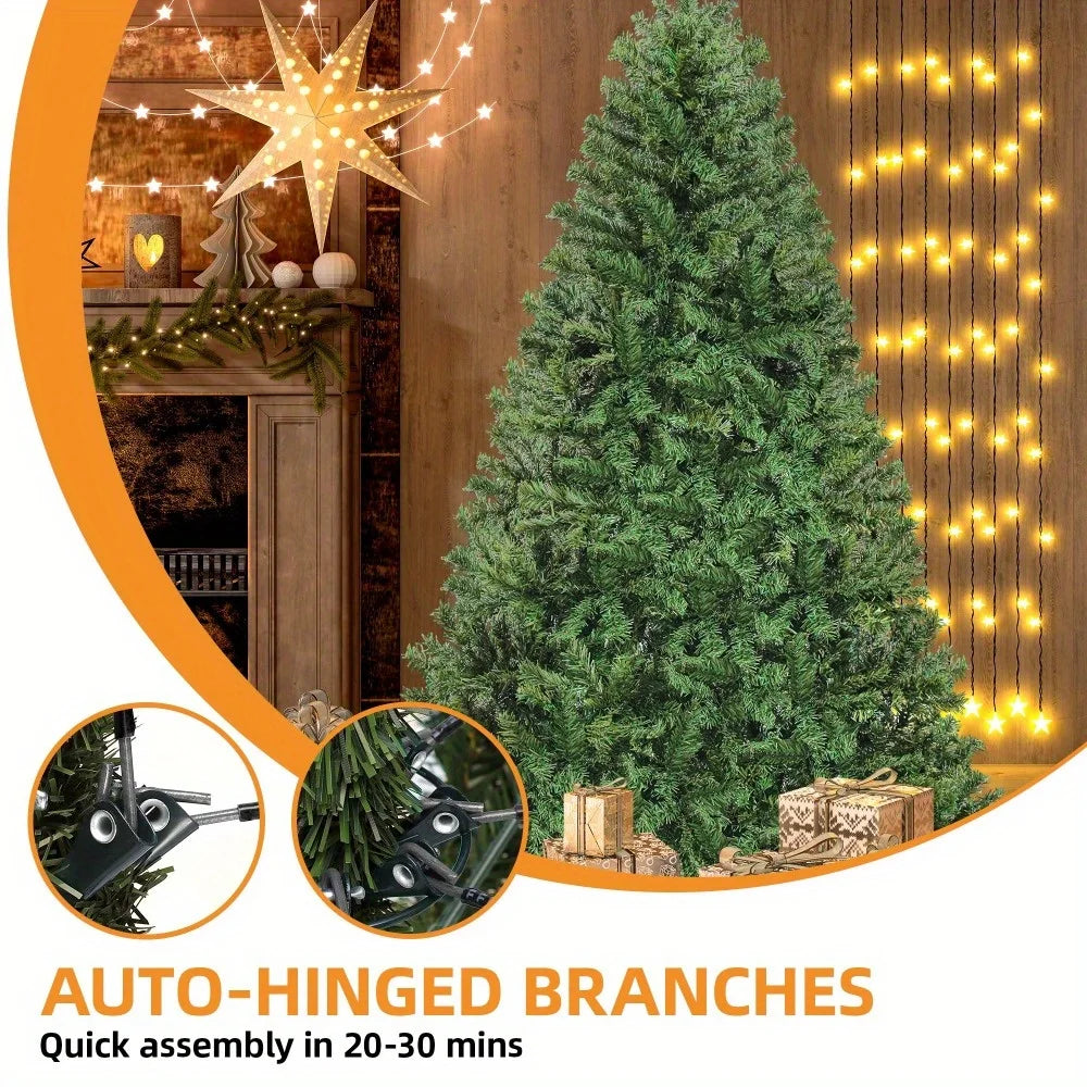Evergreen Artificial Christmas Tree With Dense Tips And Hinges