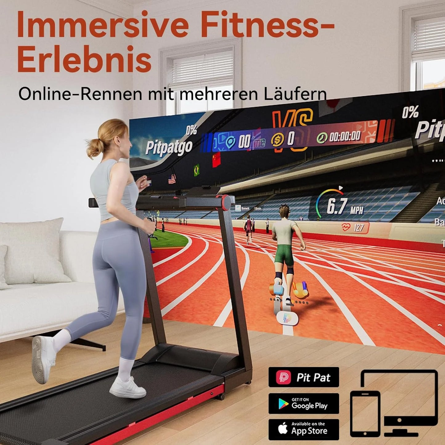 3.5HP Foldable Treadmill With 6 Percent Incline Bluetooth APP