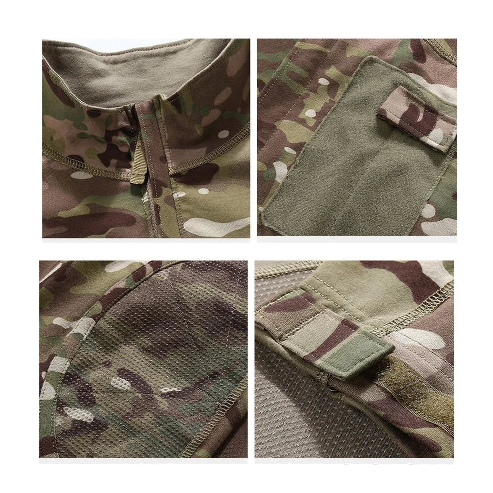 Multicam Tactical Combat Shirt and Pants Set for Airsoft Hunting