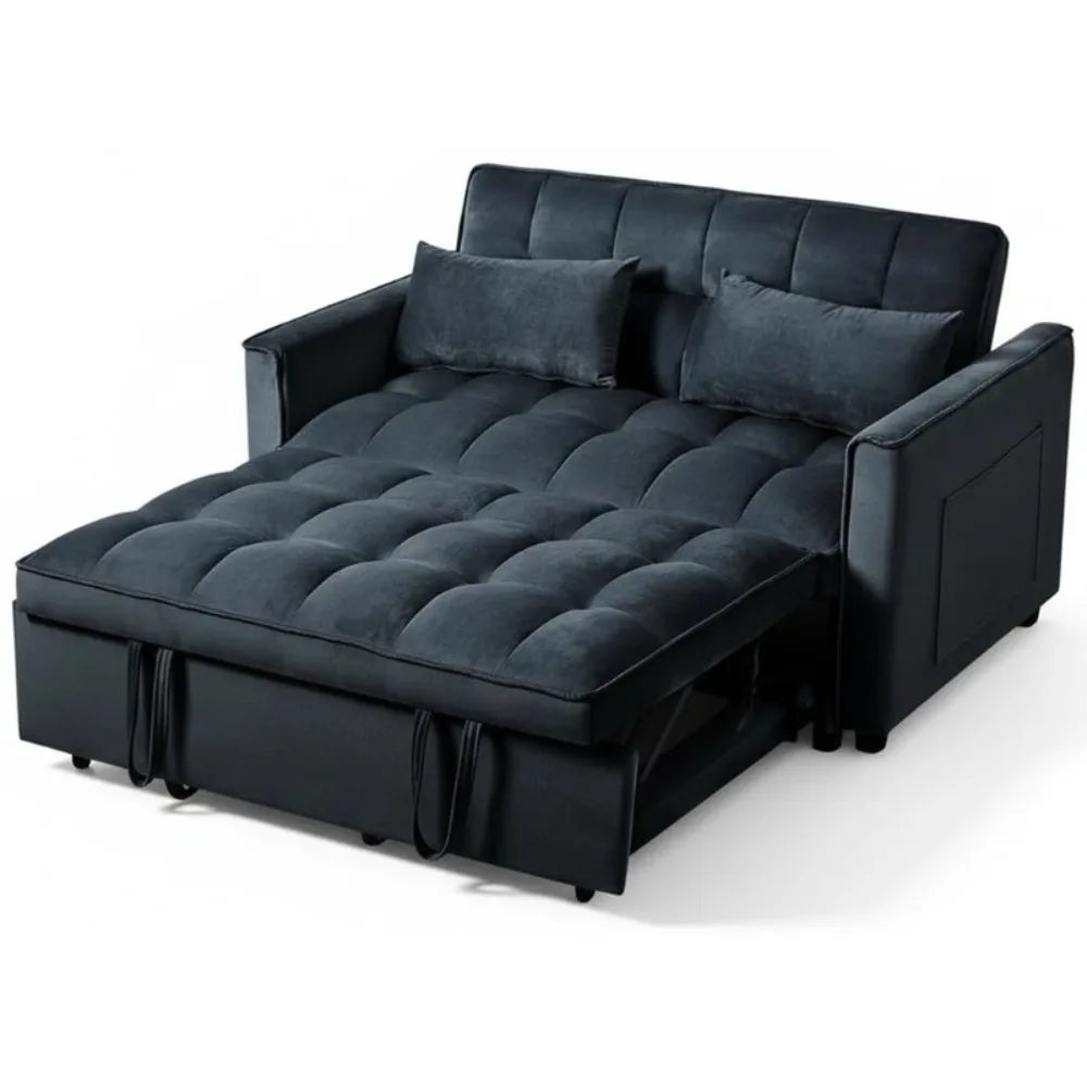 ZHUXIANG Convertible Sleeper Sofa Bed With Side Pocket Velvet