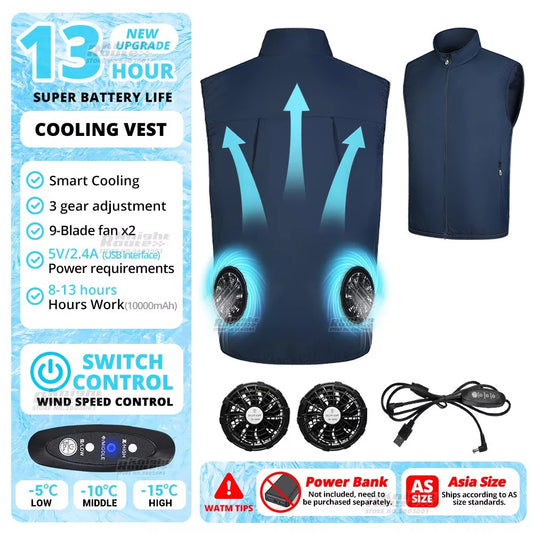 Wearable Cooling Vest With Fan For High Temperature Work