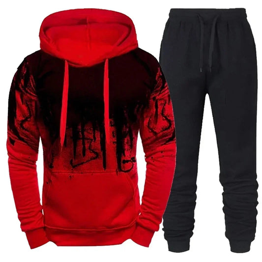 Men's Sporty Jacket And Pants Set For Running And Training