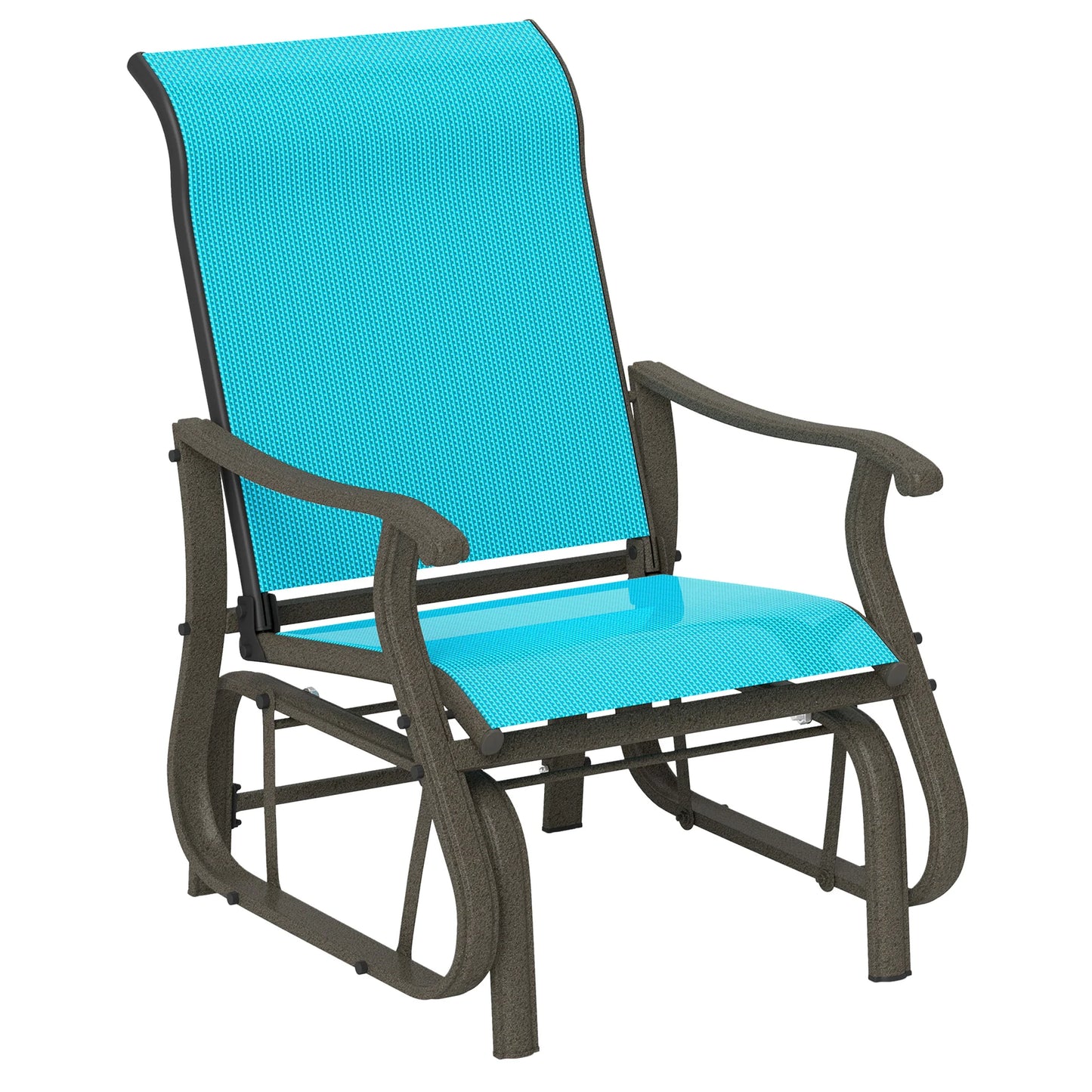 Outsunny Outdoor Glider Chair Steel Rocker For Patio Garden