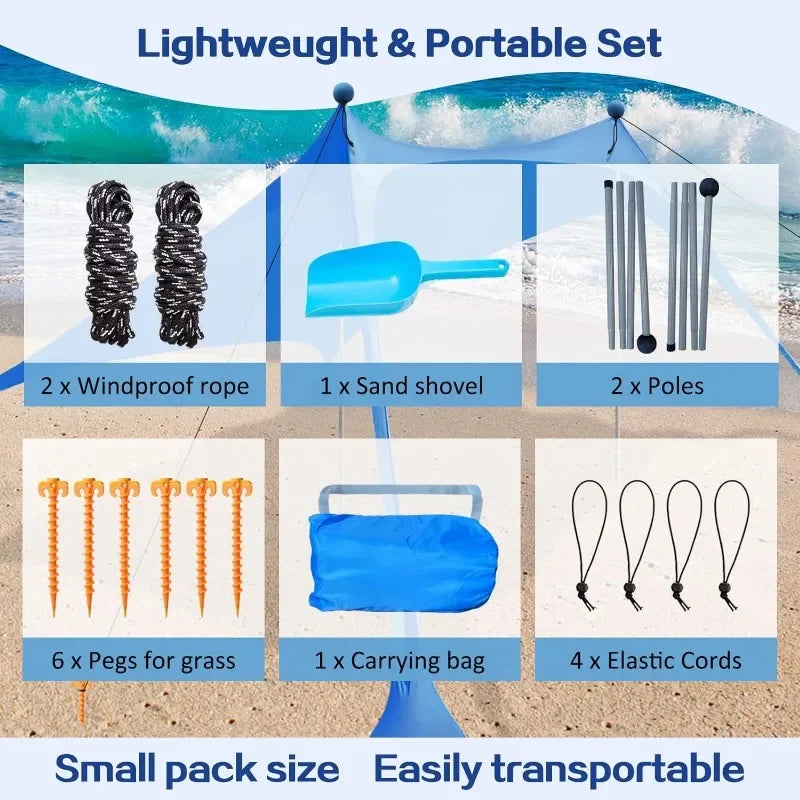 Portable Pop Up Beach Canopy Tent Sunshade For Camping