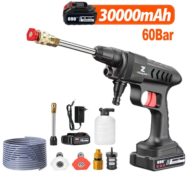 JOIGVFN Cordless HighPressure CarWasher 30000mAh Rechargeable LiIon Battery Power