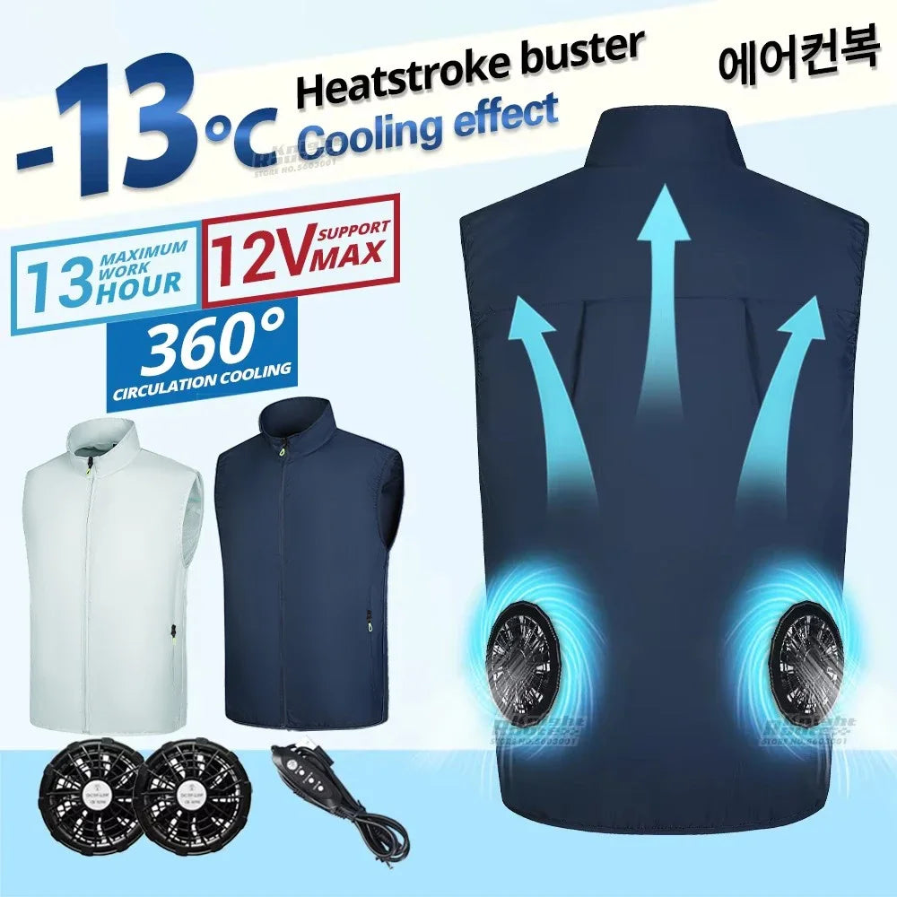 Wearable Cooling Vest With Fan For High Temperature Work