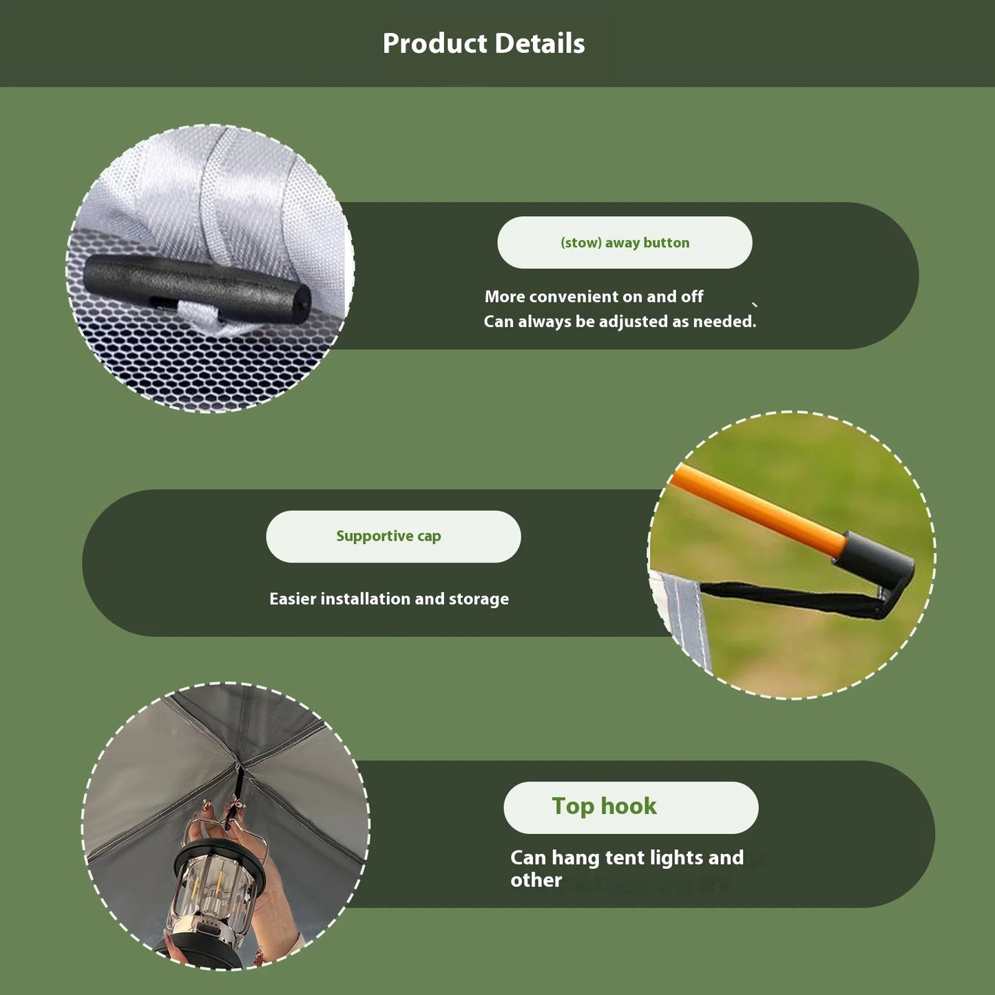 Pakicetus Auto Tent Quick Setup Sunshade For All Weather Portable