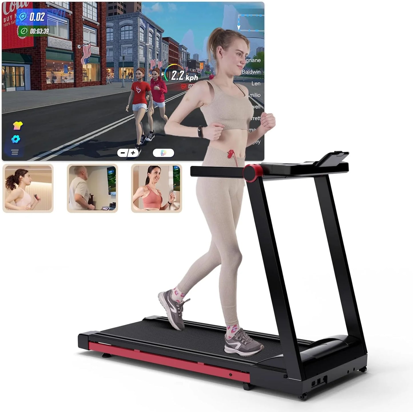 3.5HP Foldable Treadmill With 6 Percent Incline Bluetooth APP