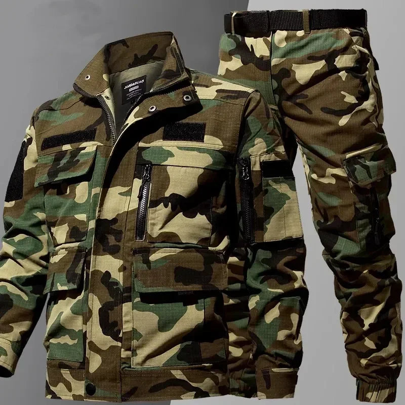 War Games Camouflage Suit Men Tactical Uniform Set 2Pcs Jacket Overalls