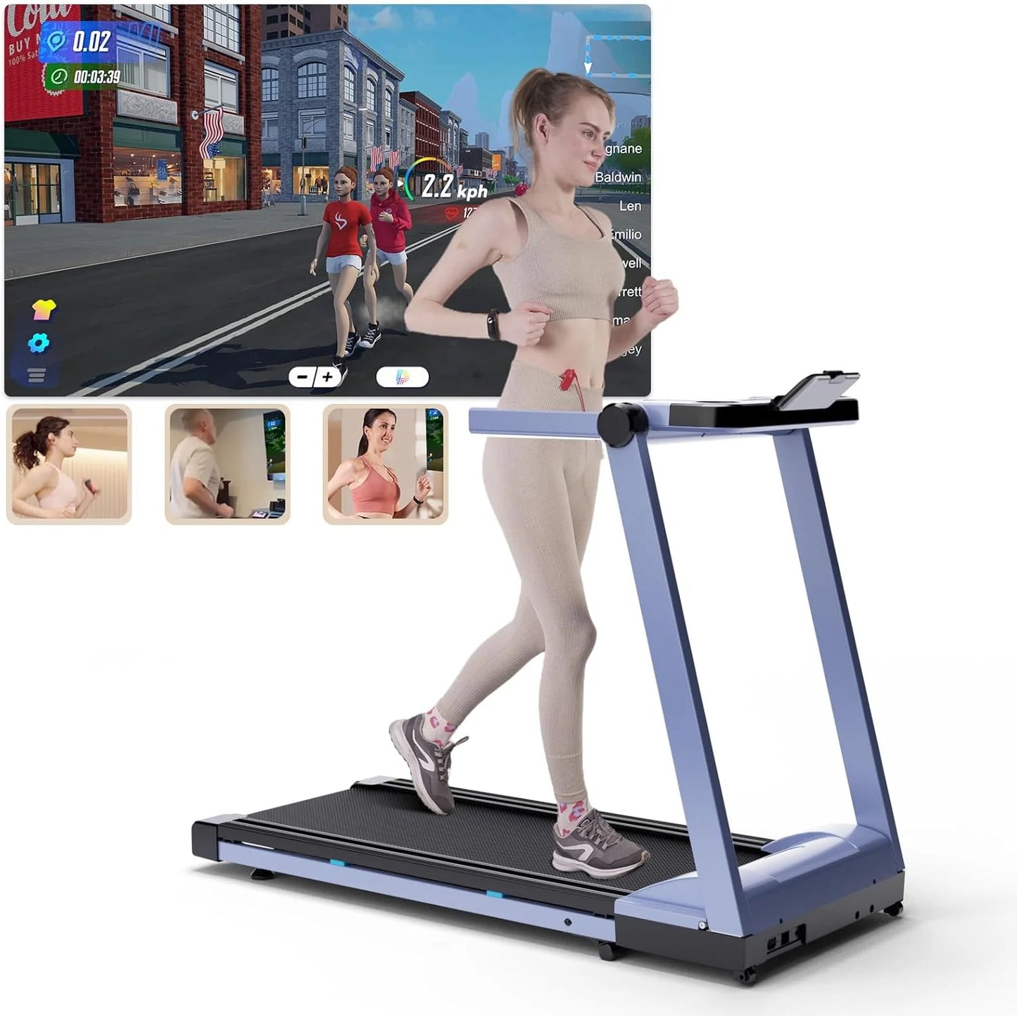 3.5HP Foldable Treadmill With 6 Percent Incline Bluetooth APP
