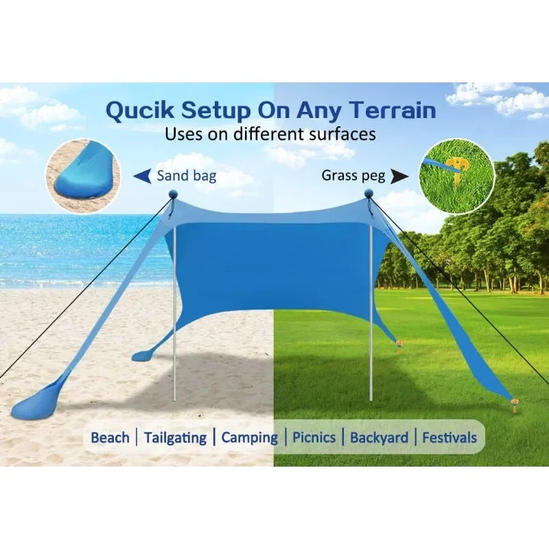 Portable Pop Up Beach Canopy Tent Sunshade For Camping