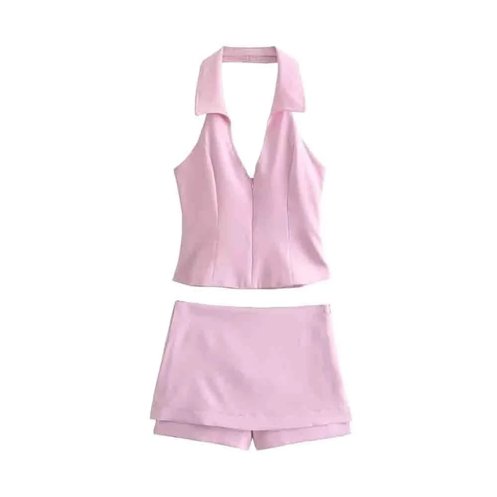 Elite Outdoor Store Open Back Top Skirt Pants Set Women