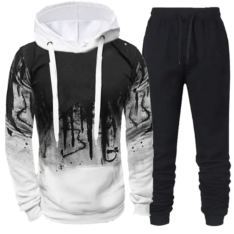 Men's Sporty Jacket And Pants Set For Running And Training
