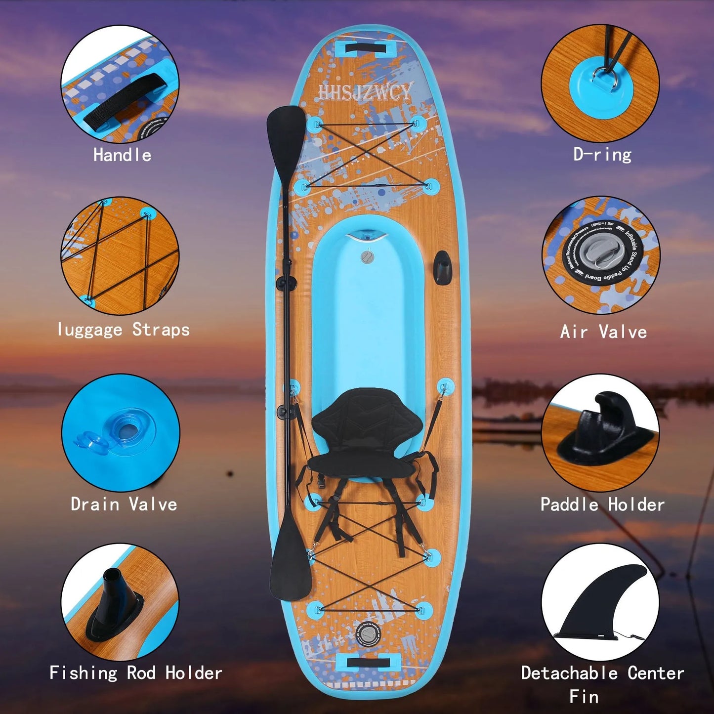 HHSJZWCY Inflatable Paddleboard Kayak With Seat For Fishing